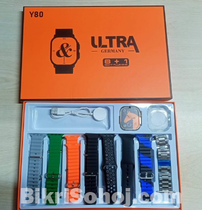 Y80 Ultra Smartwatch With 8 Strap